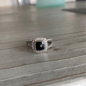 David Yurman Albion Onyx & Diamond Ring